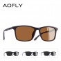AOFLY BRAND DESIGN Fashion Polarized Sunglasses Men Ultralight TR90 Square Frame Sunglasses Male Driving Goggles UV400 AF8086