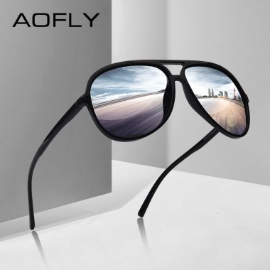 AOFLY BRAND DESIGN Ultralight TR90 Pilot Sunglasses Men Polarized Driving Sun glasses Male Outdoor sports Goggles UV400 AF8080