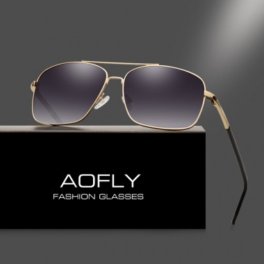 AOFLY Men's Polarized Sunglasses Fashion Brand Designer HD Polaroid Sun glasses for Men Coating Lens Double Bridge Goggle AF6107