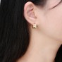 Modyle 2018 New Classic Brand Jewelry Silver&Gold Color 316L Stainless Steel Zircon Crystal Stud Earrings for Women