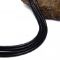 Modyle Black Leather Necklace Elegant Fashion Long Rope Necklace for Men and Women