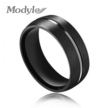 Modyle 2018 New Fashion Punk Rock black ring stainless steel cool men ring wedding jewelry