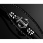 Modyle Fashion Jewelry Multilayer Stainless Steel Anchor Bracelet for Women Leather Bracelets & Bangles Men Jewelry