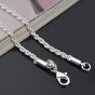 Retail/Wholesale New High Quality Classic Jewelry Silver-Color Chain Necklace Women/Man necklace 3mm Rope Chain
