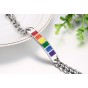 Modyle Charm Brand Bracelets & Bangles Stainless Steel Gay Pride Bracelets Rainbow Color Bracelets Bangles Jewelry