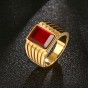 Modyle 2017 New Big Red Stone Rings for Men Jewelry Cool Gold-Color Large Rings Party Jewelry New Gothic Male Rings