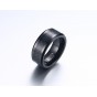 Modyle 2017 Fashion Punk Men's Tungsten Carbide Rings 8MM Black Carbon Fiber Inlay and Beveled Edges Wedding Ring for Lovers