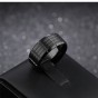 Modyle New Men's Black Rock Punk Stainless Steel Rings Cool Fashion Individuality Ring for Men