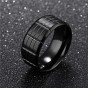 Modyle New Men's Black Rock Punk Stainless Steel Rings Cool Fashion Individuality Ring for Men