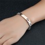 Modyle Unique Gift for Lover "His Queen""Her King " Couple Bracelets Stainless Steel Bracelets For Women Men Jewelry