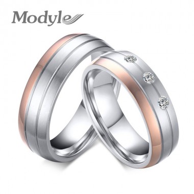 Modyle 2017 New Fashion Trendy Wedding Ring Titanium Steel Female Male Promise Finger Anel One Price High Quality