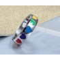 Modyle High quality stainless steel heart shape colorful Rainbow rings for Men for Women never fade gay ring Final Sale price