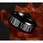 Modyle New Fashion Roman numerals black ring stainless steel cool men ring cocktail wedding jewelry wholesale
