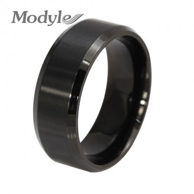 Modyle 2017 New Fashion Black Men Ring Stainless Steel Wedding Ring Jewelry Finger Rings