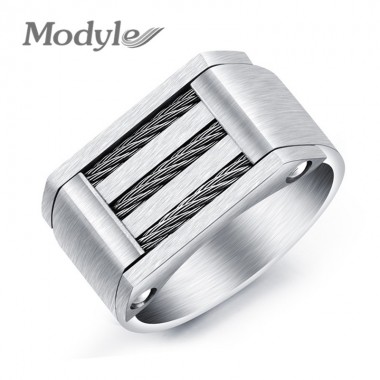 Modyle New Fashion Stainless Steel Yawei Ring Black White Charm Ring Men Women Jewelry