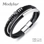 Modyle Multilayer Leather Bracelets For Men Magnet Buckle Cool Man  Hamdmade Braided Rope Bracelet