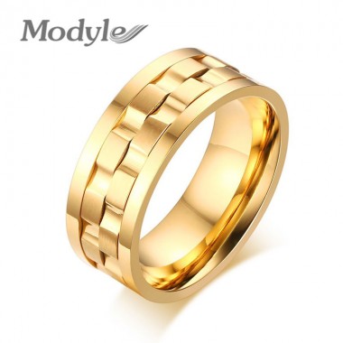 Modyle Fashion Gold-Color Spike Rings for Women/Men Jewelry Punk Rotatable Engagement Rings