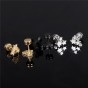 Modyle New Fashion Accessories Three Star Gold-Color Stainless Steel Stud Earring Vintage Charm Jewelry For Men Women