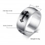 Modyle Cross Bottony Mens Ring Matt Surface Design Silver Color Stainless Steel Religion Male Jewelry Wedding Ring