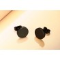 Modyle Punk 8mm Mens Earrings Black Stainless Steel Trendy Round Stud Earrings For Women