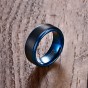 Modyle Blue Tungsten Rings for Men Jewelry Classical Men Black and Blue Ring Never Fade
