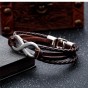 Modyle 2018 Fashion Infinity 8 Bracelet Hand-woven Wrap Leather Bracelet Rope Chain Bracelet 6 Colors Men Jewelry