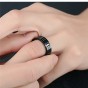 Modyle Punk Cool Simple Black CZ Stone Ring For Men Stainless Steel Wedding Band Engagement Ring