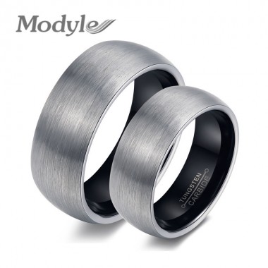Modyle Couple Rings Tungsten Wedding Engagement Promise Band Rose Gold-Color or Black Color Men Women Top Quality Never Fade