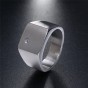 Modyle New Black Silver Color High Polished 316L Stainless Steel Rings Punk Rock CZ Stone Men Jewelry