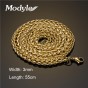 Modyle 2017 New Men Stainless Steel Chain Gold-Color Chain Byzantine Thick Stainless Steel Mens Necklace Jewelry