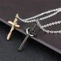 Modyle Cross Necklaces&Pendants For Men and Women Stainless Steel Gold-Color Male Pendant Necklaces Prayer Jewelry