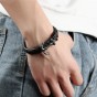 Modyle 2017 New Men's Leather Bracelet Jewelry Punk Stainless Steel Anchor Bracelet For Male
