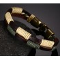 High Quality Vintage Rope Hand Bracelet For Men Classical Vintage Style Genuine Leather Bronze Alloy Buckle