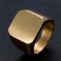 Modyle New Fashion Brand Jewelry Gold-color Stainless Steel Engagement Wedding Ring for Men and Women