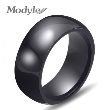 Modyle Black White Ceramic Rings for Women Men Smooth Cut Surface Ceramic Jewelry Ring Fashion Jewelry Women Ring Wholesale