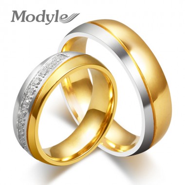 Modyle Wedding Rings Fashion CZ Stone Rings for Women and Men Jewelry High Quality Stainless Steel Ring Free Shipping