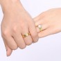 Modyle Fashion Stainless Steel CZ Engagement Rings for Women Gold-Color Cubic Zirconia Women/Men Bridal Wedding Rings