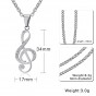 Modyle Musical Note Pendant Necklace Men Jewelry Trendy Gold/Black Plated CZ Stone Necklace