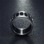 Modyle 2018 New Black and Silver Color Men Punk Cool 316L Stainless Steel Wedding Rings Bands Classic Boyfriend Gift