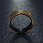 Modyle 316L Stainless Steel Women Rings Gold-color Black Color Punk Style Surface Width 5MM Men Party Ring