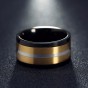 Modyle 2018 New Fashion High Quality Classic Men Women Black Gold Silver Color Ring Stainless Steel Wedding Band Ring