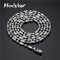 Modyle 2017 New Promotion Chain Necklace Stainless Steel Women Men Jewelry Snake Round Beads Chains For Men Women Never Fade