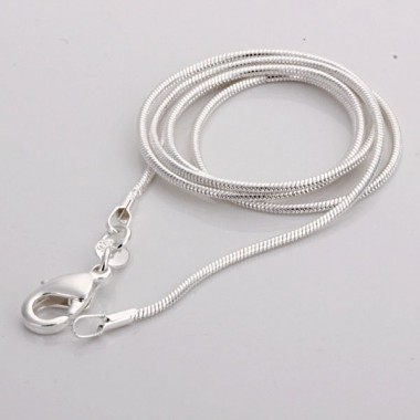 2018 silver jewelry necklace 16 18 20 22 24 inches Lobster Clasp silver snake chain necklace for women men