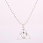 fashion Triangle Gift Antique Silver Deathly Hallows Triangle Metal Pendant long Chain Necklace as Gifts for women & men