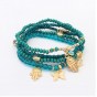 Vintage Multilayer Beads Evil Eye Bracelets For Women Men Gold Fatima Hand Bracelet Femme With Stones Turkish Jewelry Accessory