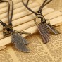 1PC Angel Wing Cross Necklace Women Biker Jewelry Gifts Mens Leather Charms Necklaces & Pendants Choker Collier Kolye Collares