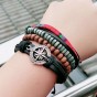 Europe Style Ethnic Multilayer Leather Bracelets Men Women Casual Personality Compass Signs Punk Bracelet New Fashion Jewelry
