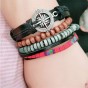 Europe Style Ethnic Multilayer Leather Bracelets Men Women Casual Personality Compass Signs Punk Bracelet New Fashion Jewelry