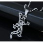 Steampunk Gecko Anime Pendant Stainless Steel Necklaces & Pendants Ball Chain Women Men Jewelry Fashion Gothic Choker Necklaces