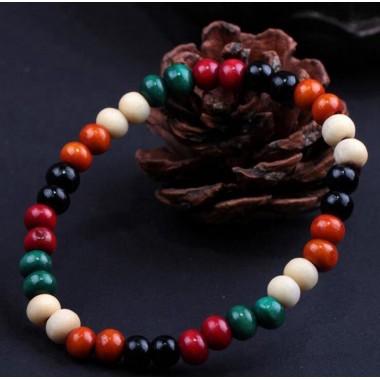 8mm Genuine Colorful Sandalwood Beads Buddha Malas Bracelet Healthy Jewelry Man Wrist Mala